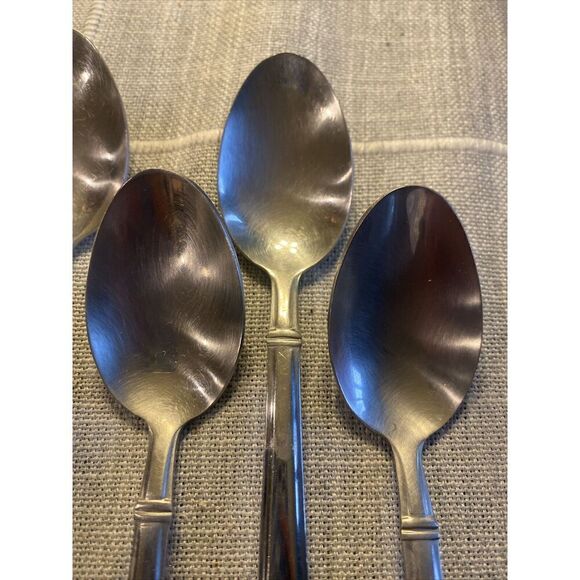 Wallace Zenith Frost Stainless Flatware TEASPOONS 6-3/8" Spoons- Set Of 6 - Picture 3 of 10